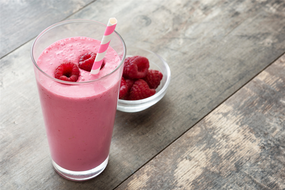 Raspberry Cottage Cheese Smoothie